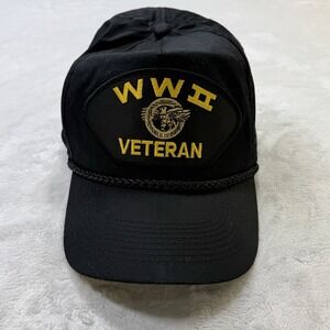 WWII‎ Veteran Snapback Hat Black Military Rope Cap Cobra USA Veteran Hat